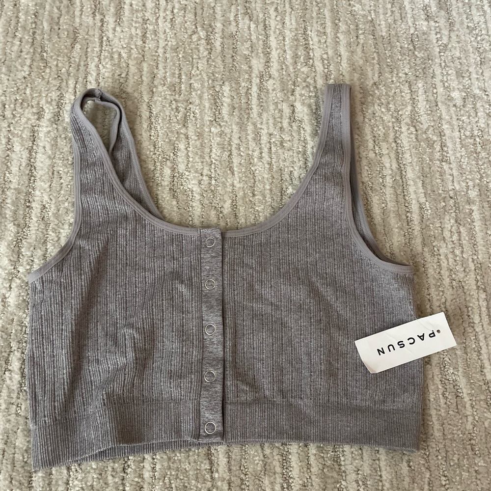 Pacsun grey button up tank